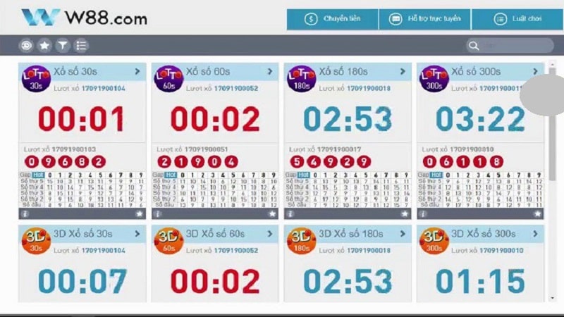Lotto Online trên w88 xổ số